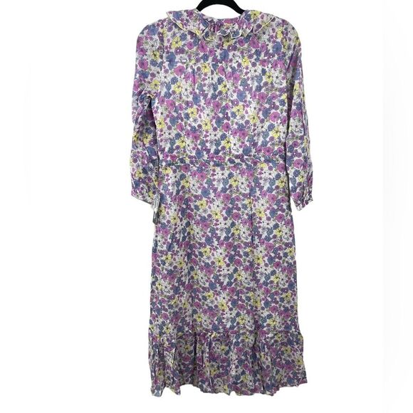 NWT ModCloth Ruffling For Flowers‎ V-Neck Ditzy Floral Print Midi Dress Size 2 - Picture 4 of 10